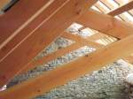 Scissor truss roof . Douglas fir
